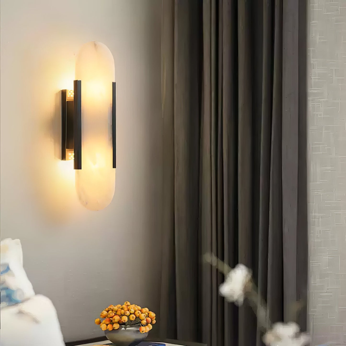 Elongated Alabaster Wall Sconce