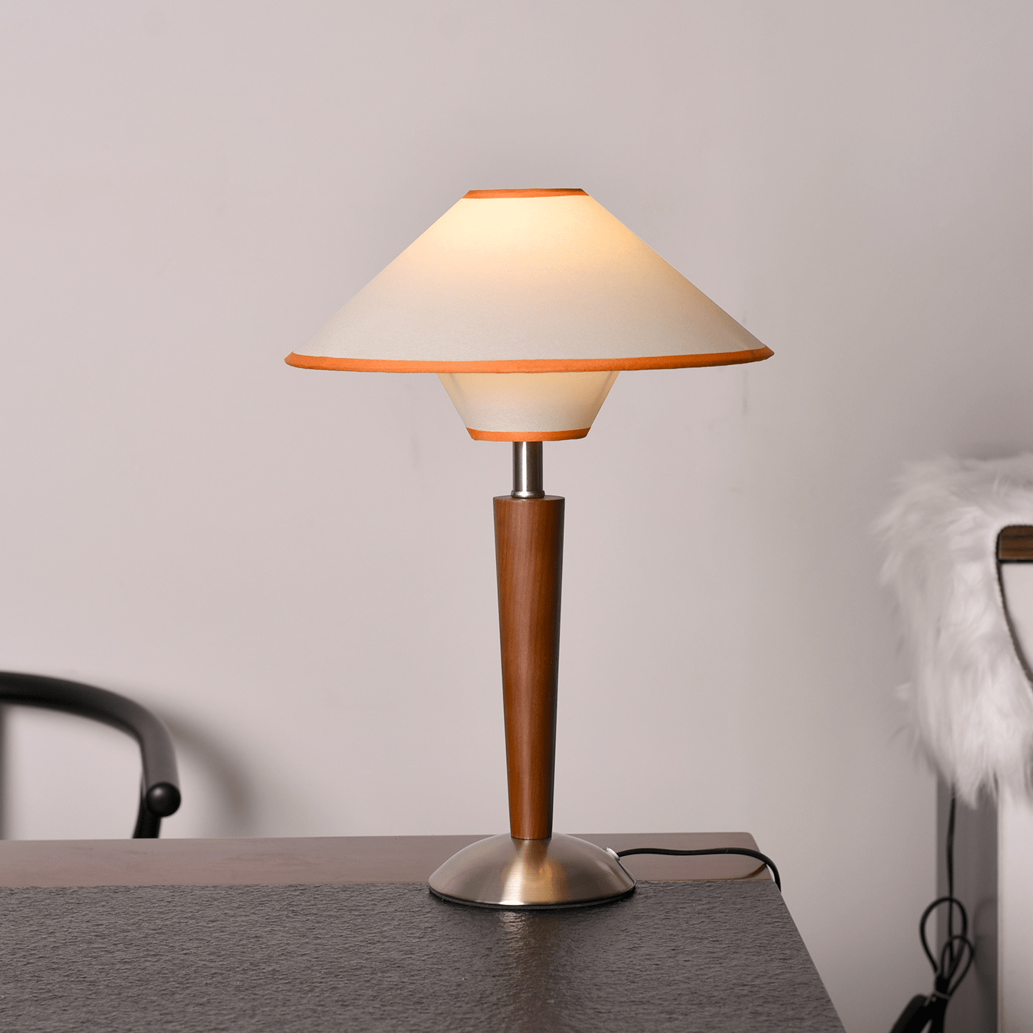 Carved Wood Table Lamp