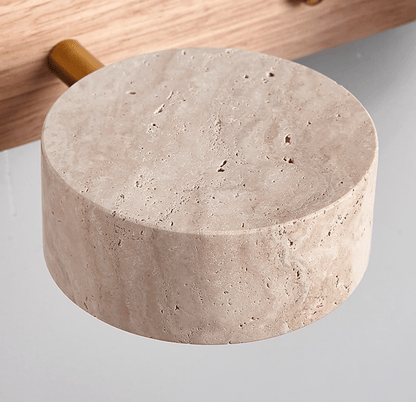 Travertine Wood Wall Sconce