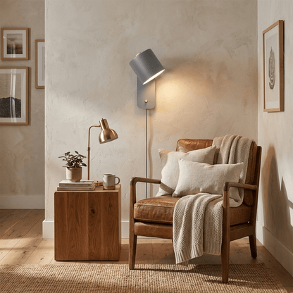 Rotating Cylinder Plug-In Wall Lamp
