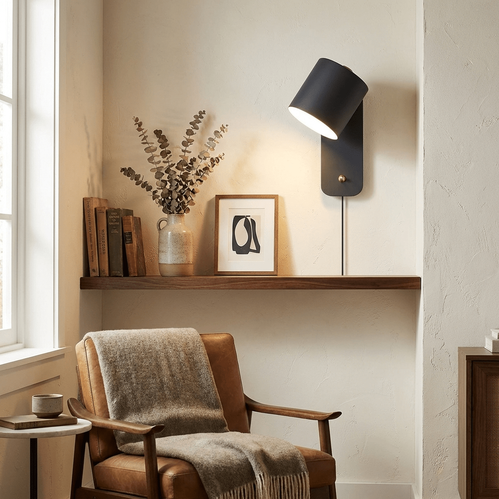 Rotating Cylinder Plug-In Wall Lamp