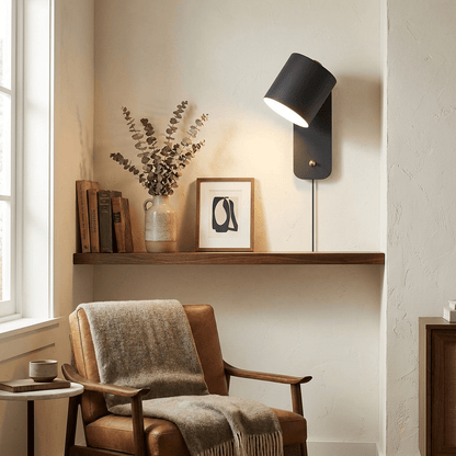 Rotating Cylinder Plug-In Wall Lamp