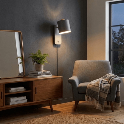 Rotating Cylinder Plug-In Wall Lamp