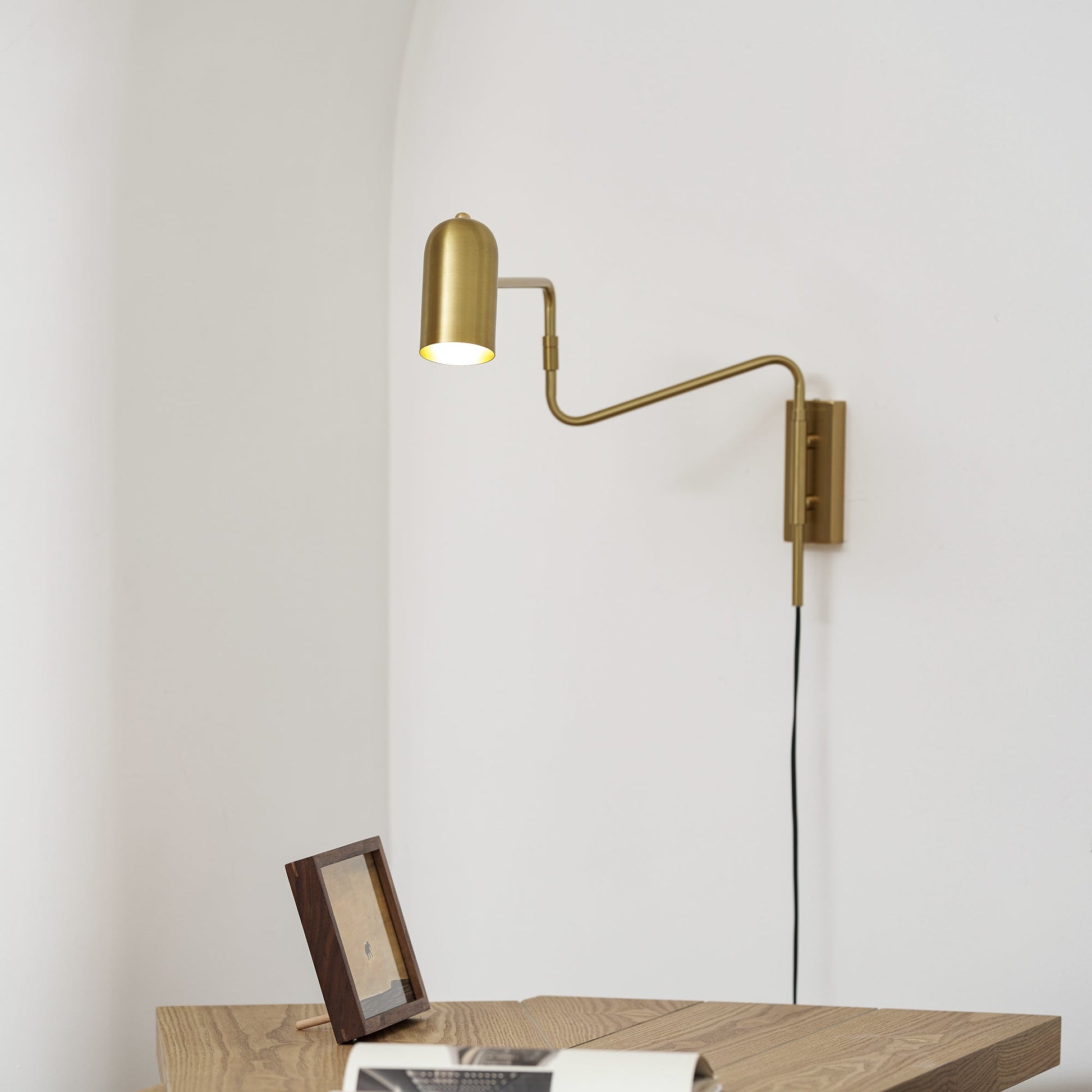 Adjustable Arm Plug in Wall Sconce