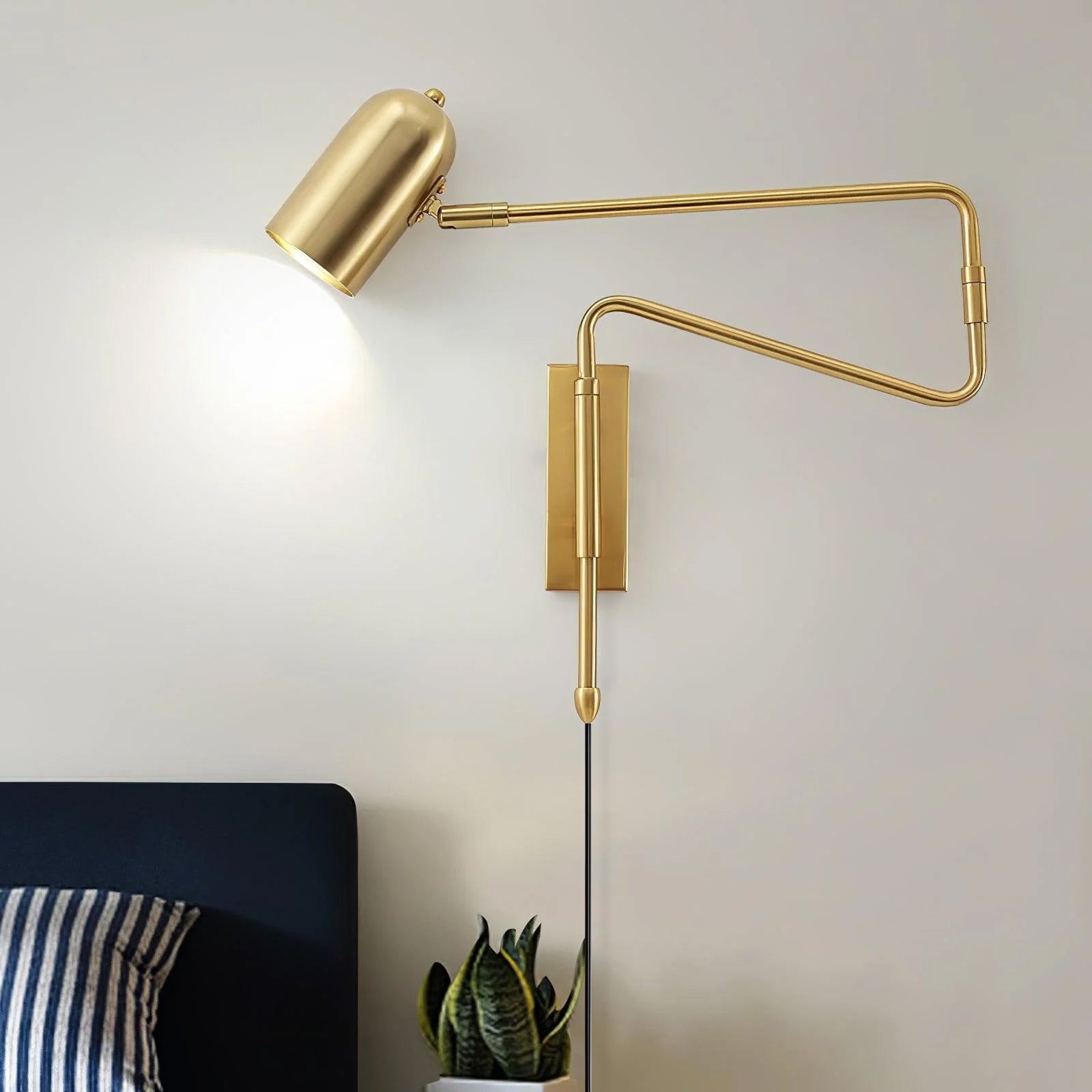 Adjustable Arm Plug in Wall Sconce