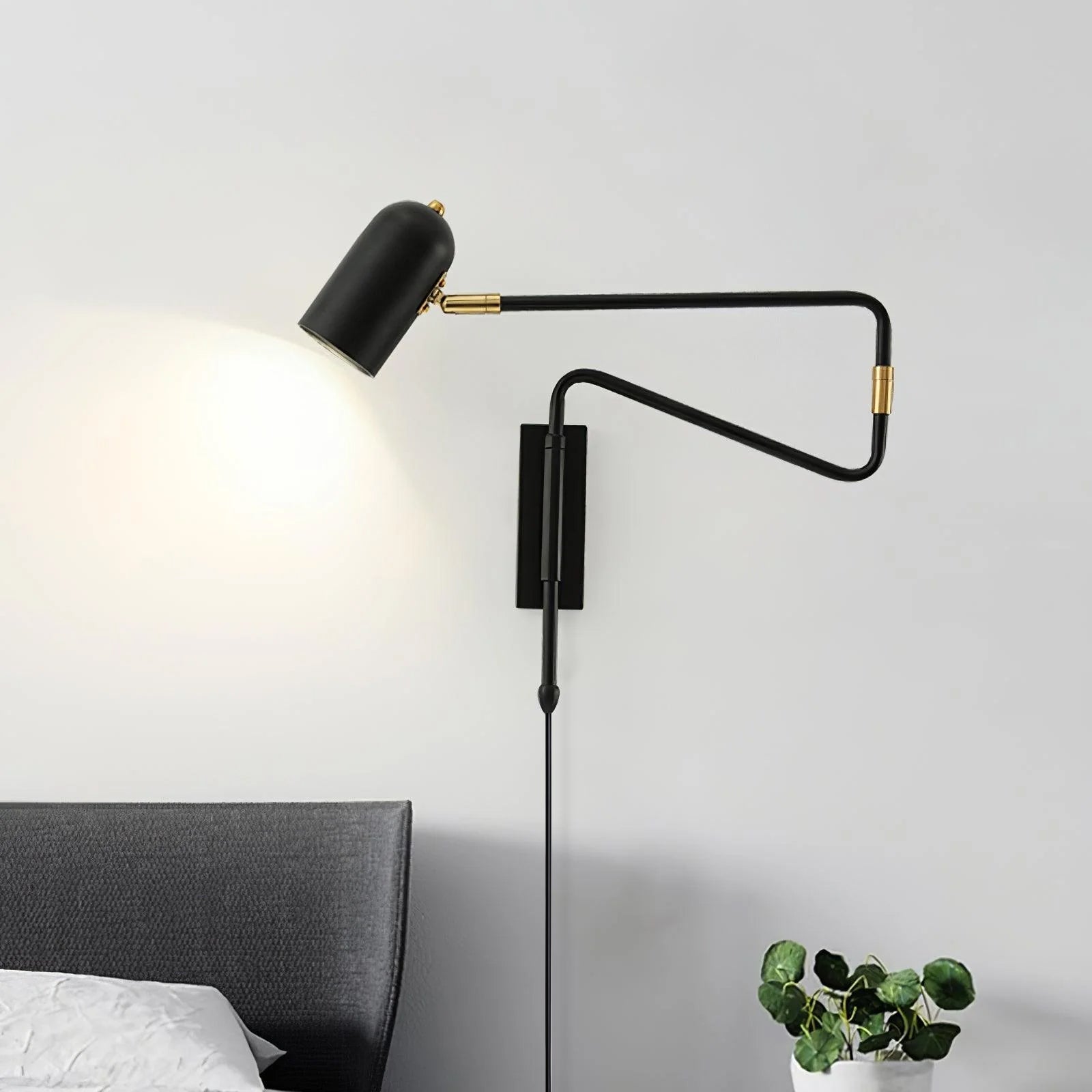 Adjustable Arm Plug in Wall Sconce