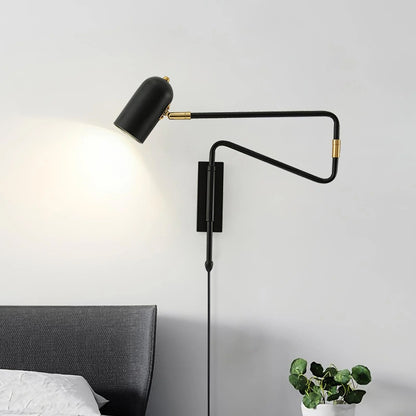 Adjustable Arm Plug in Wall Sconce
