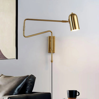 Adjustable Arm Plug in Wall Sconce