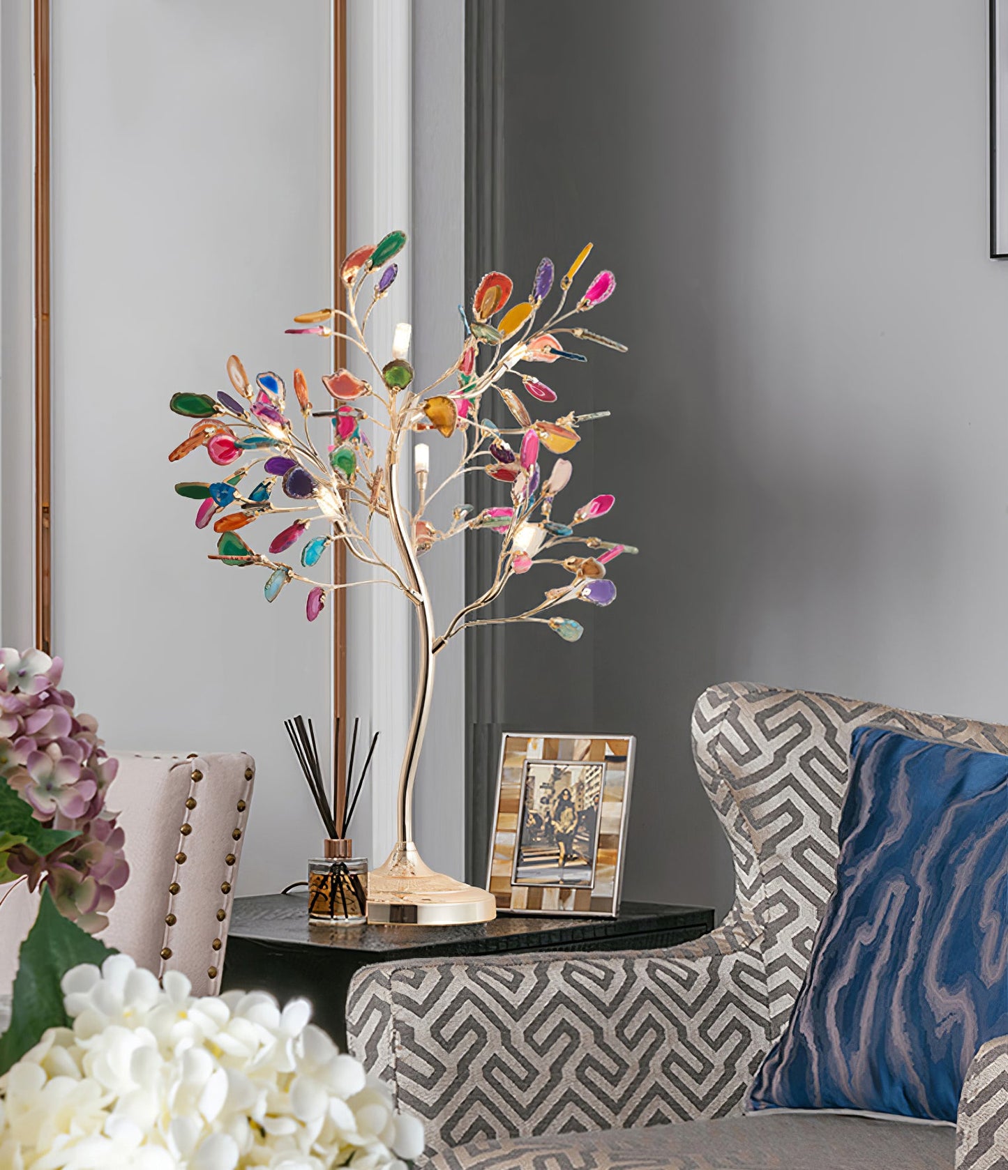Natural Agate Table Lamp