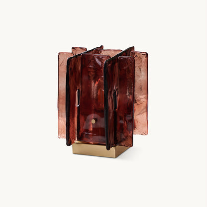 Amber Glass Table Lamp