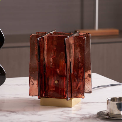 Amber Glass Table Lamp
