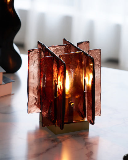 Amber Glass Table Lamp