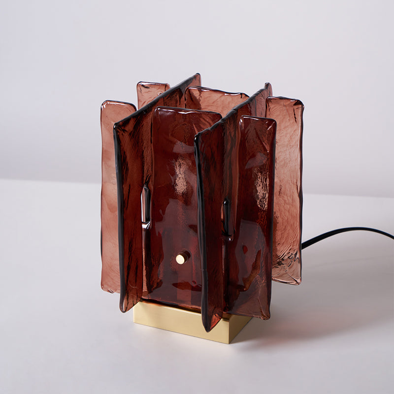 Amber Glass Table Lamp
