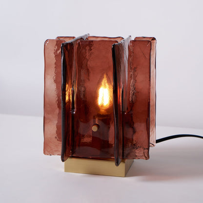 Amber Glass Table Lamp