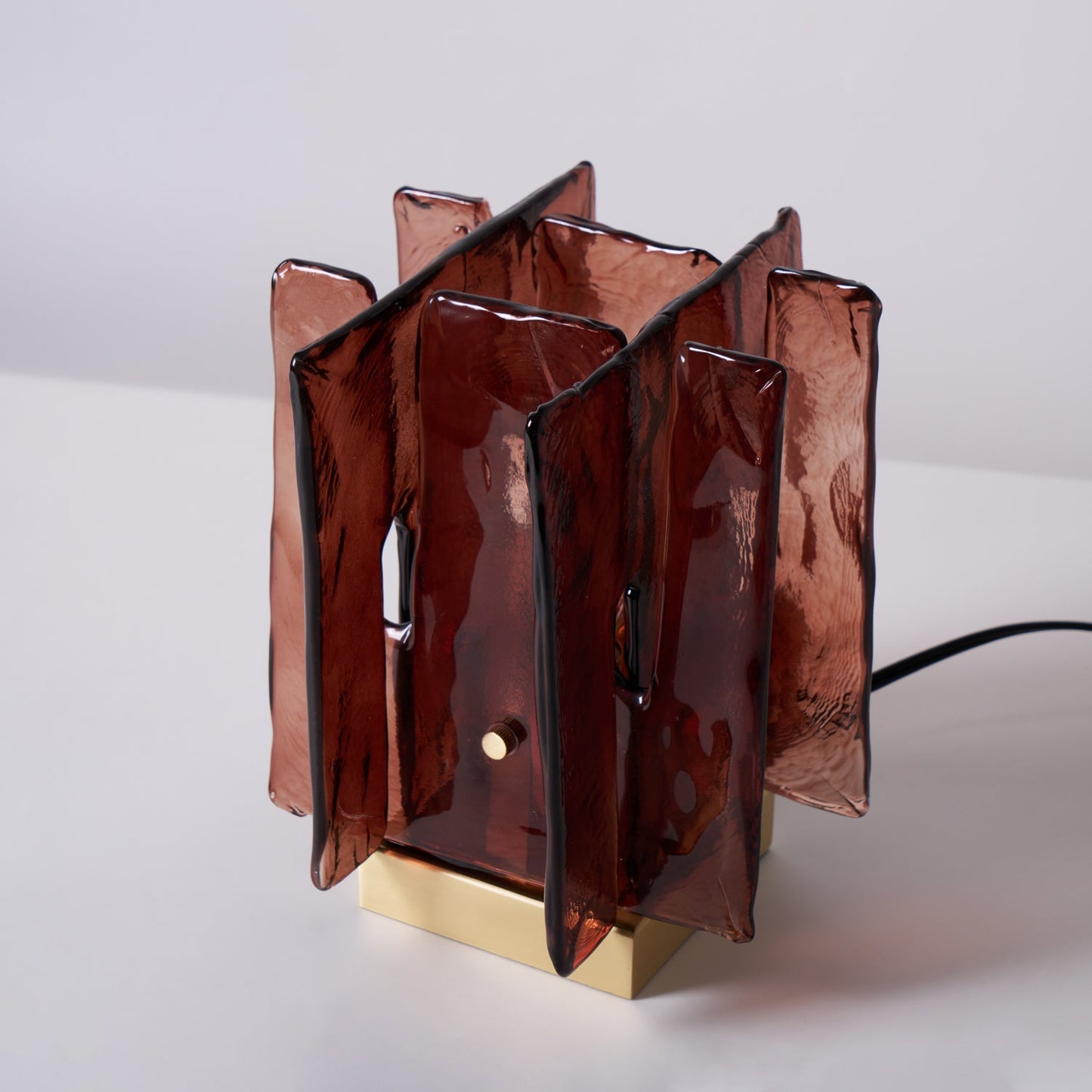 Amber Glass Table Lamp