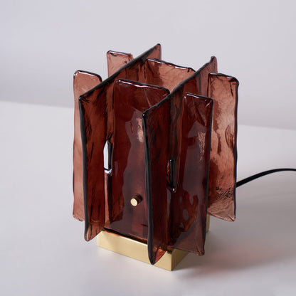 Amber Glass Table Lamp