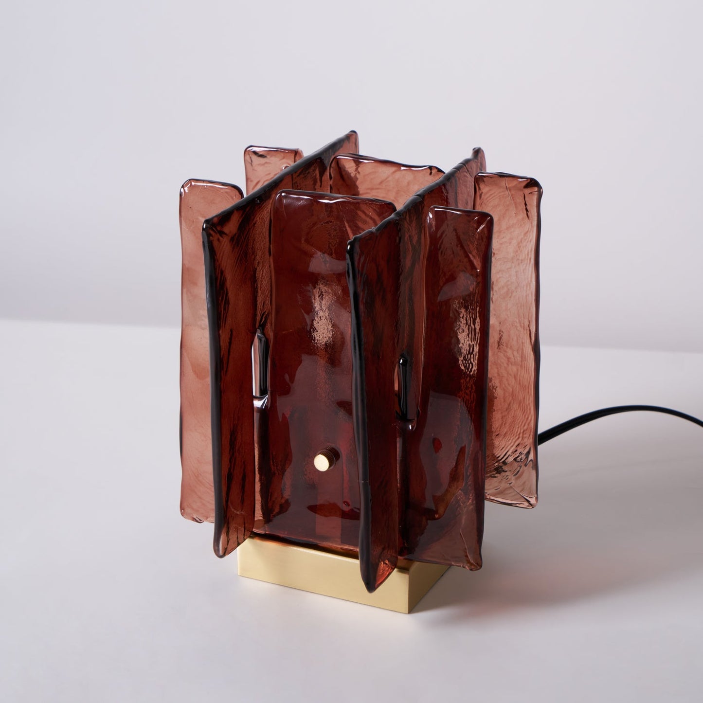 Amber Glass Table Lamp