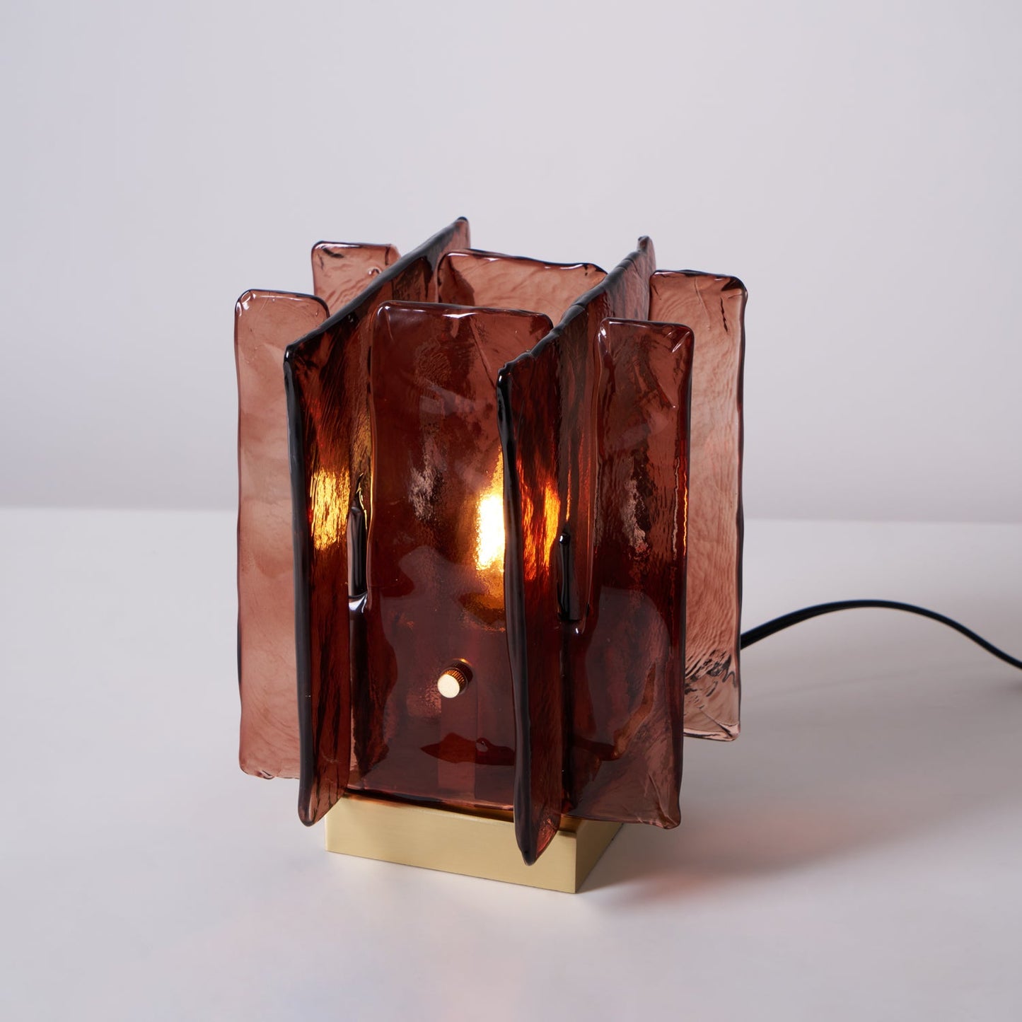 Amber Glass Table Lamp