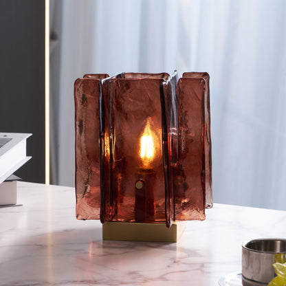 Amber Glass Table Lamp