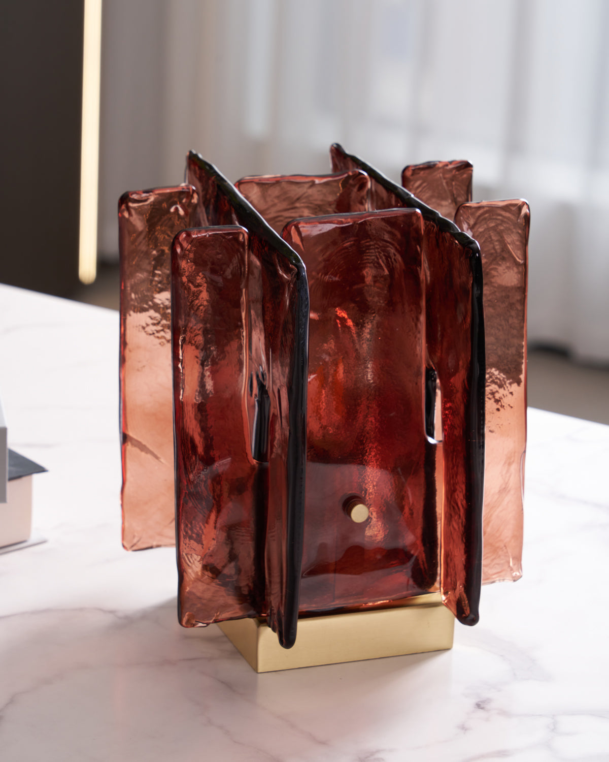 Amber Glass Table Lamp