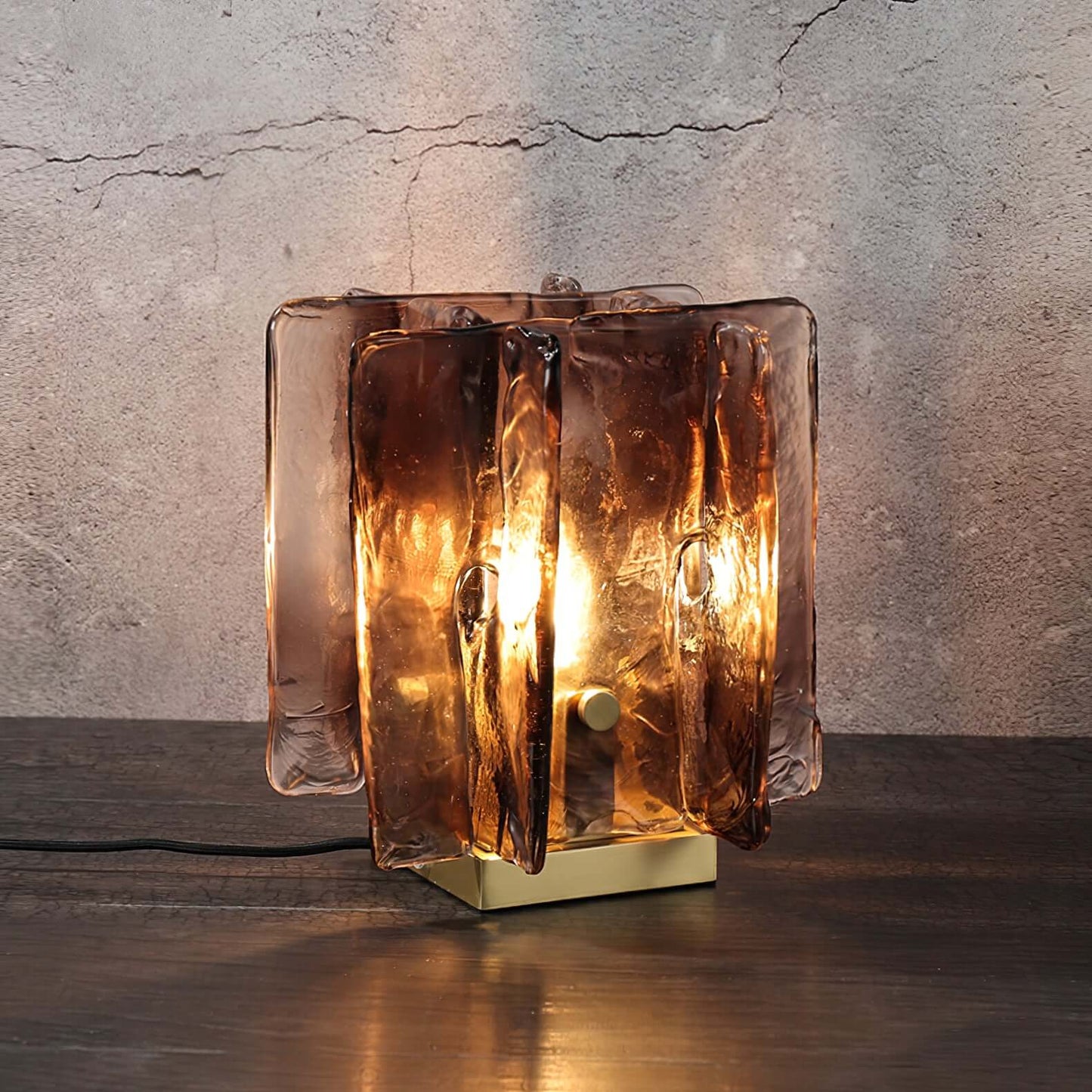 Amber Glass Table Lamp