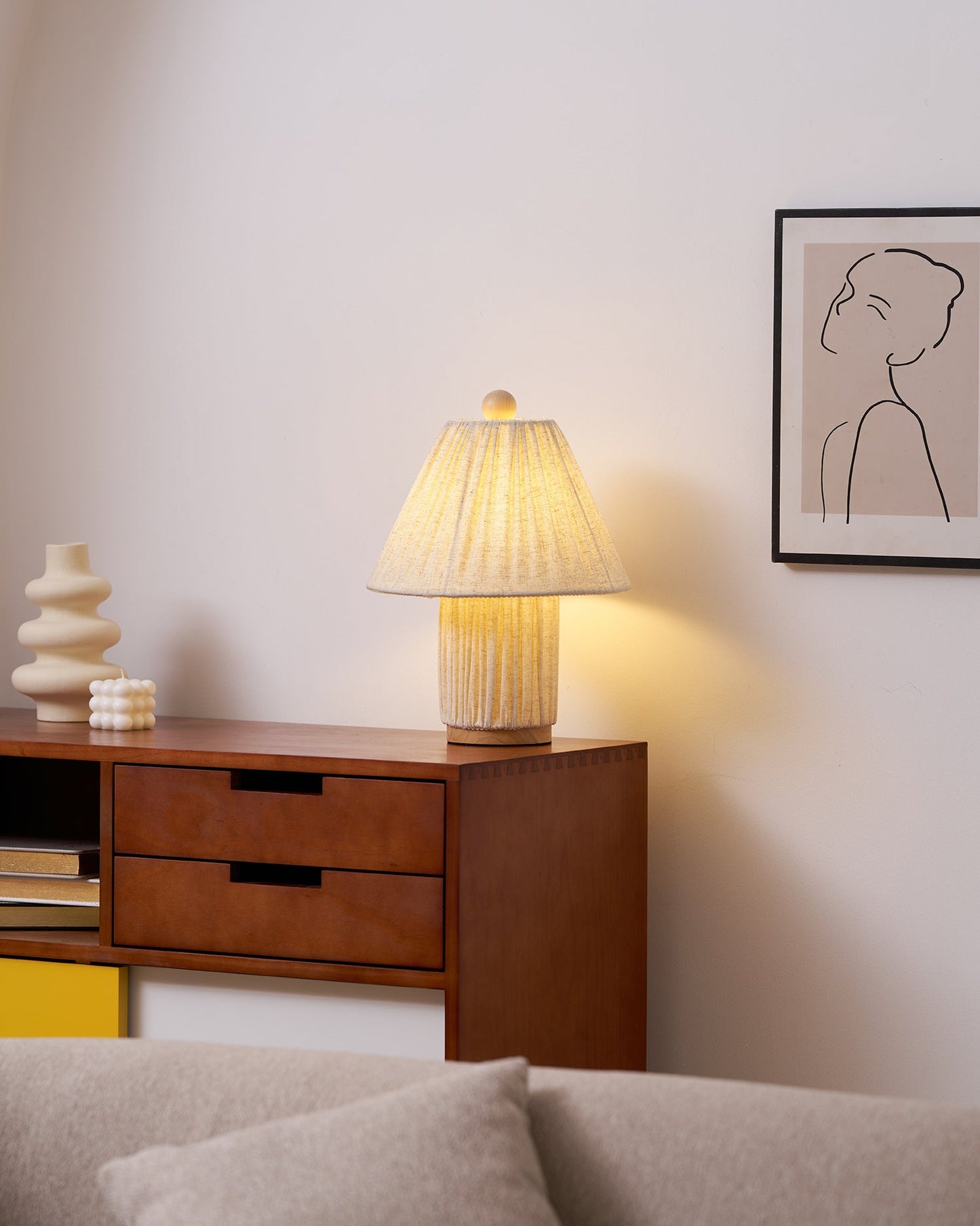 Pleated Fabric Table Lamp