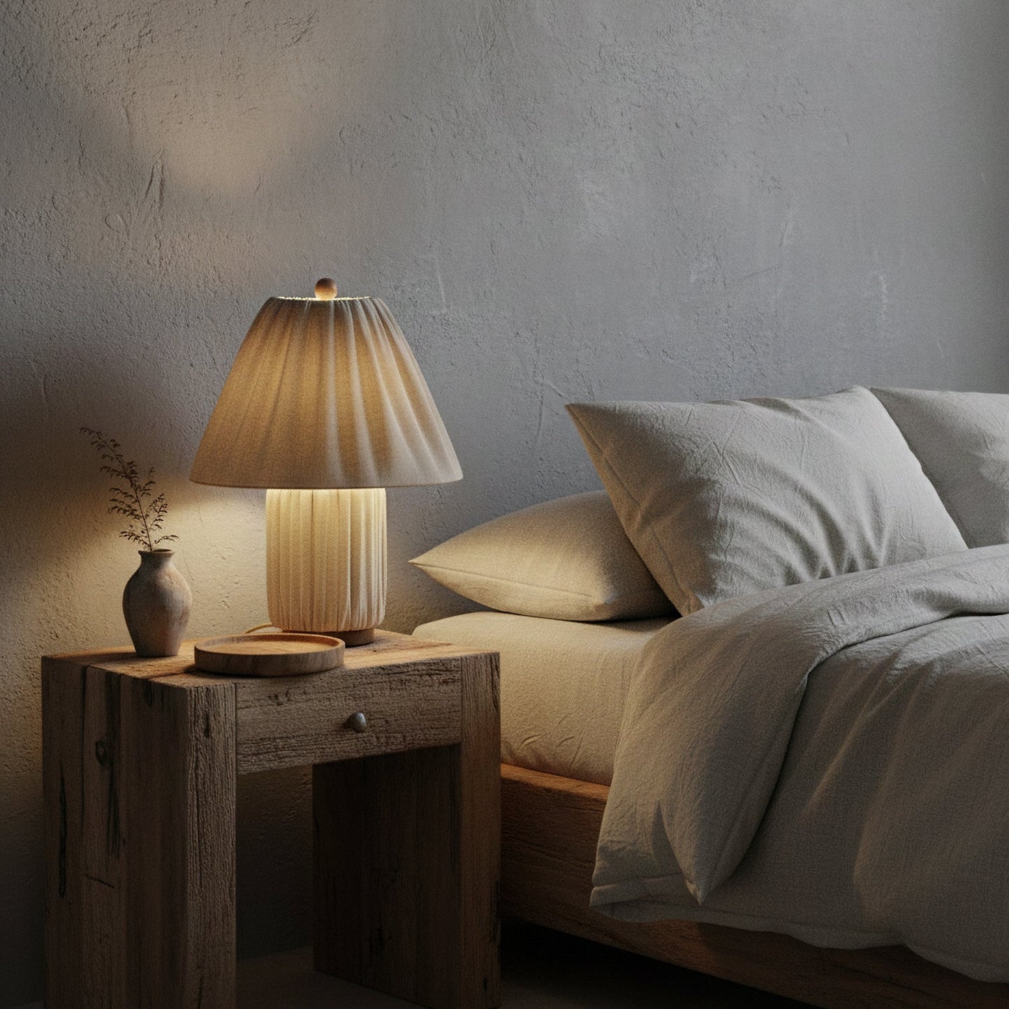 Pleated Fabric Table Lamp