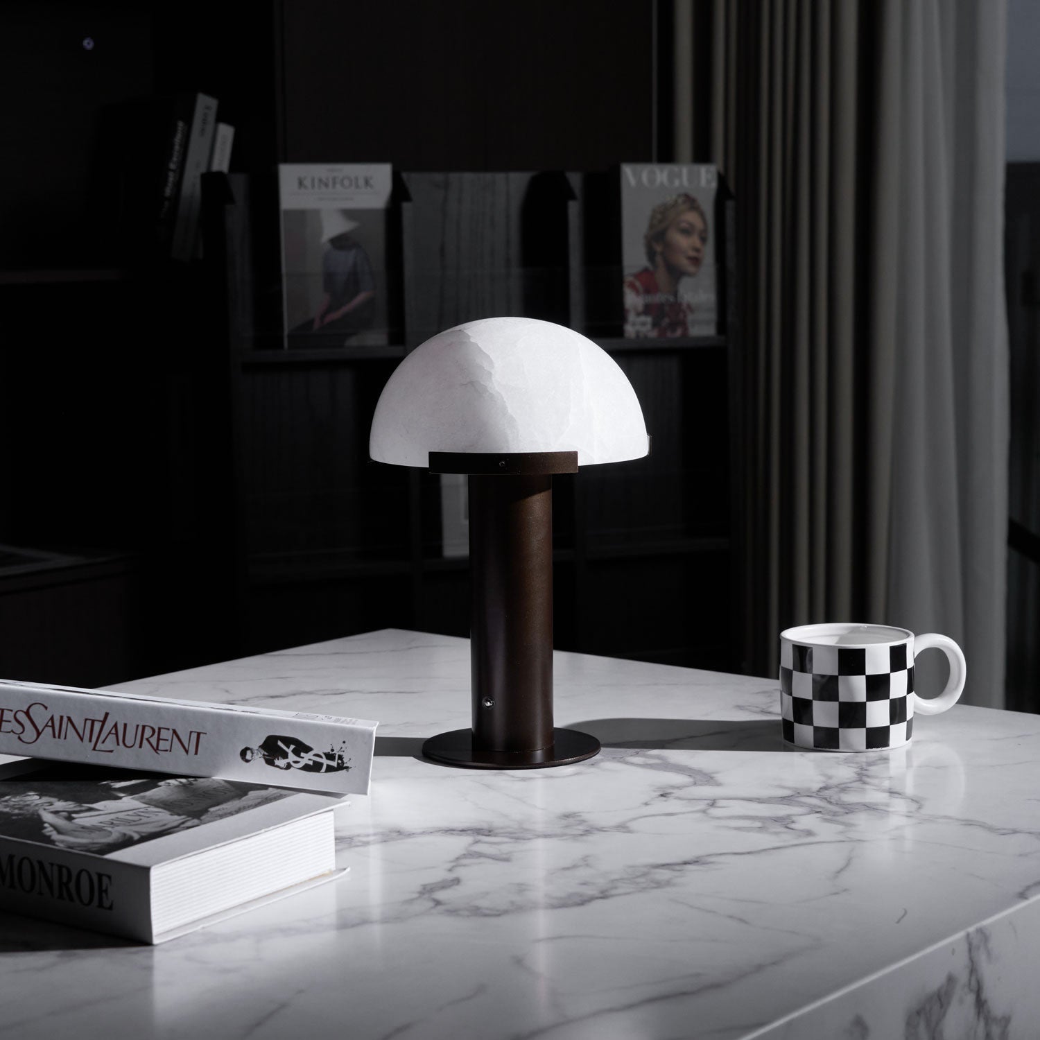 Alabaster Column Table Lamp