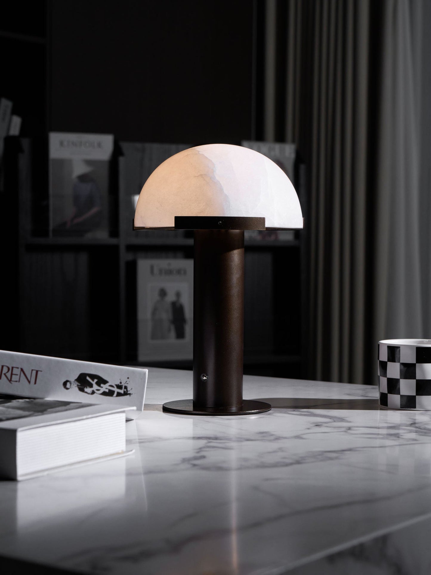 Alabaster Column Table Lamp