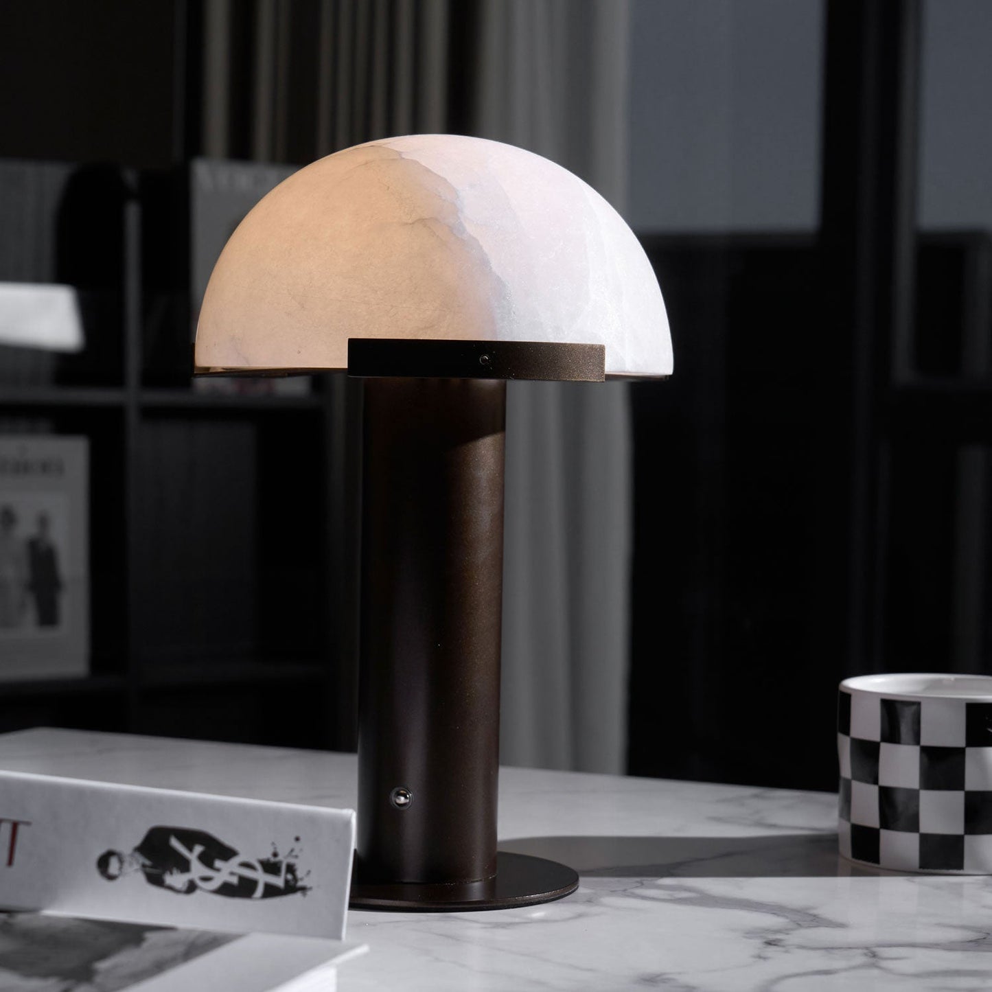 Alabaster Column Table Lamp