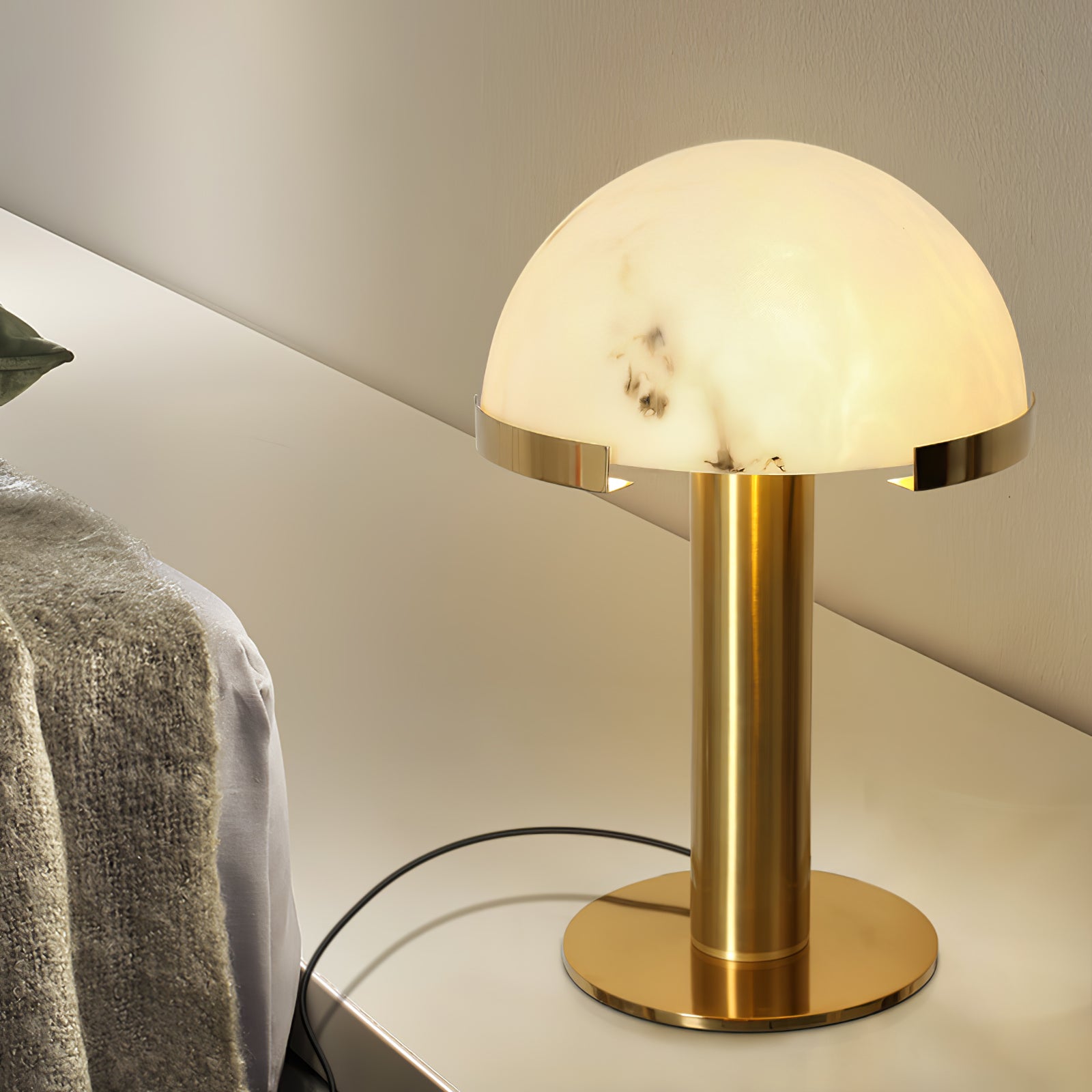 Alabaster Column Table Lamp
