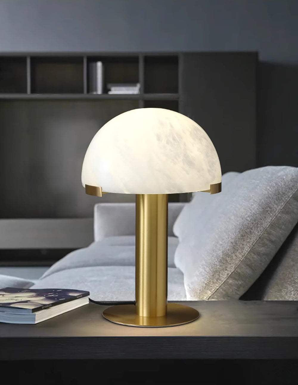 Alabaster Column Table Lamp