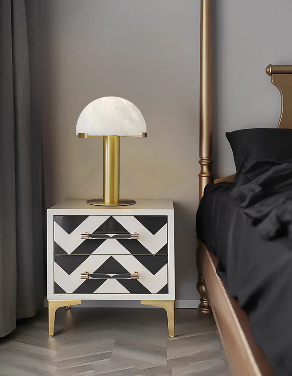 Alabaster Column Table Lamp
