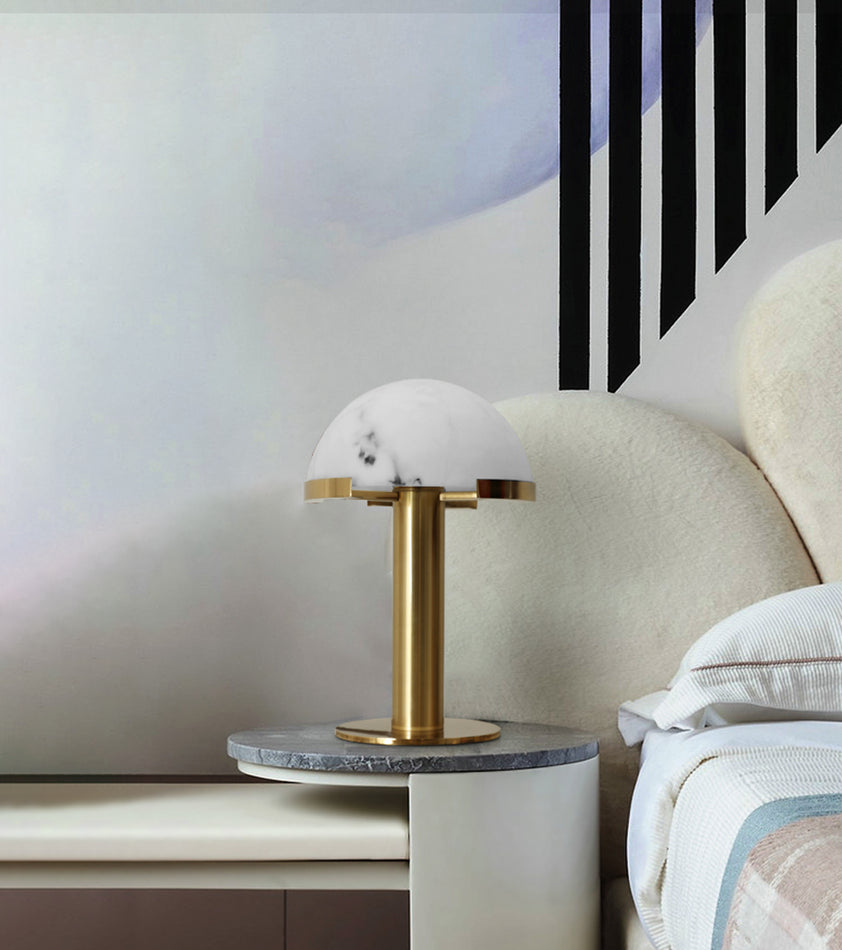 Alabaster Column Table Lamp