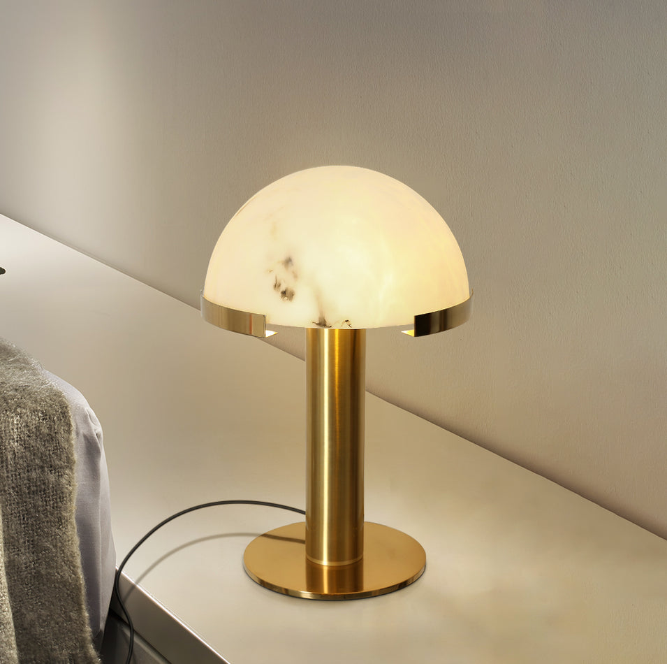 Alabaster Column Table Lamp