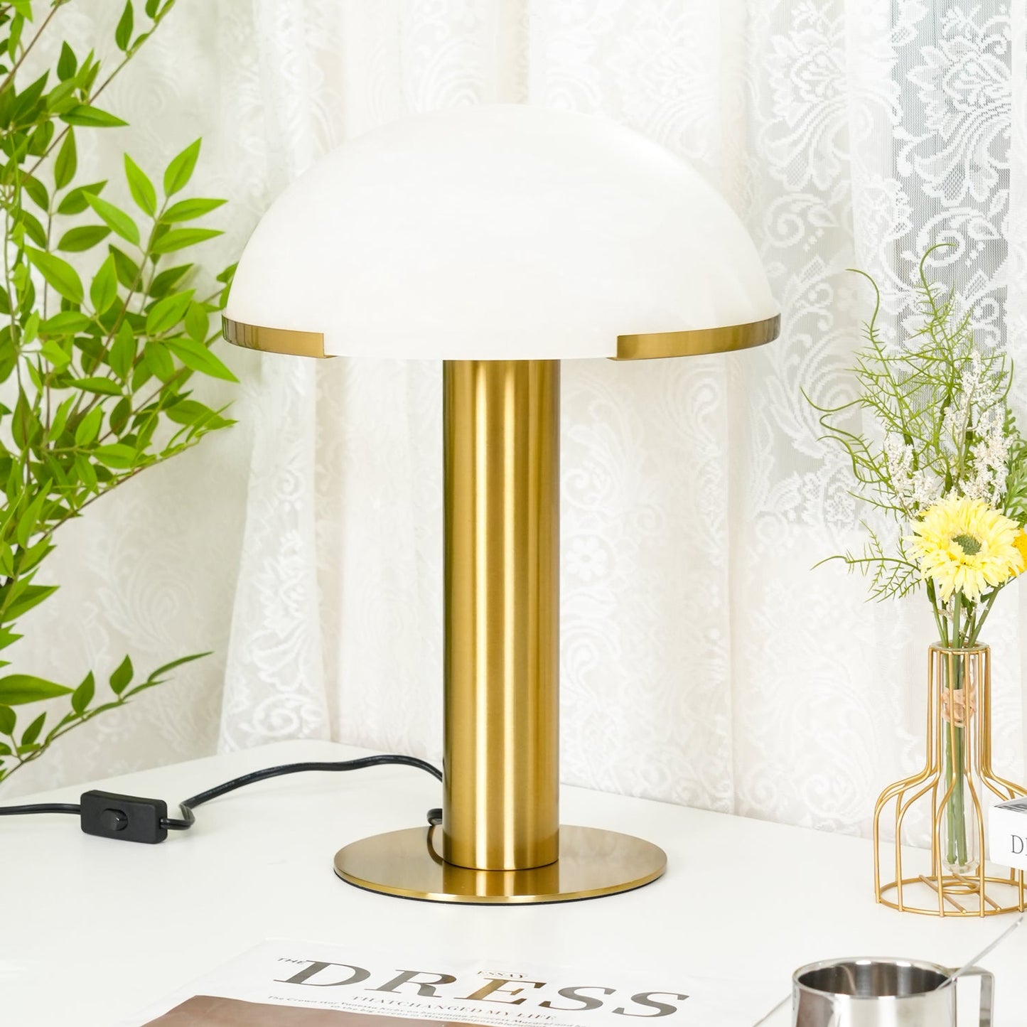 Alabaster Column Table Lamp