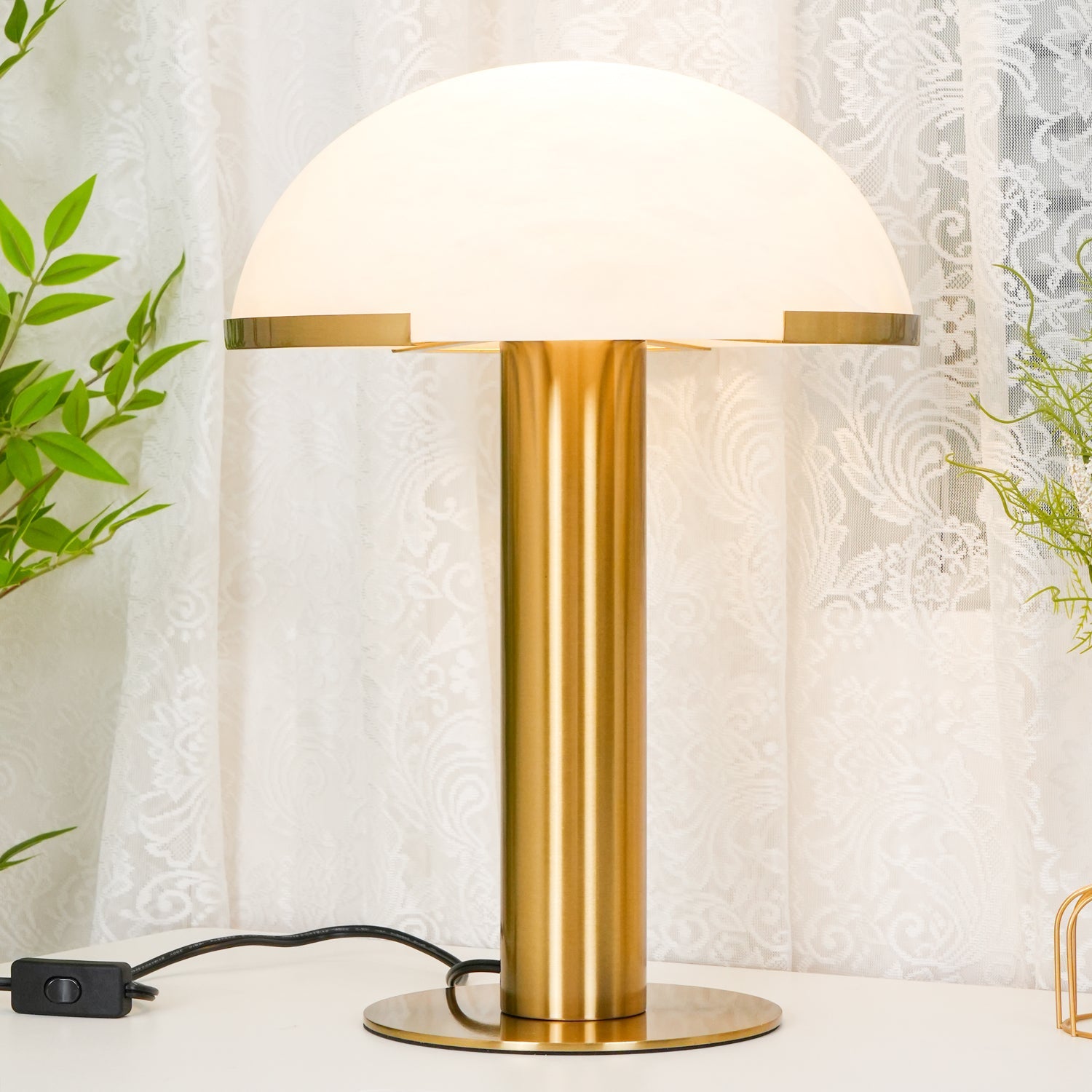Alabaster Column Table Lamp