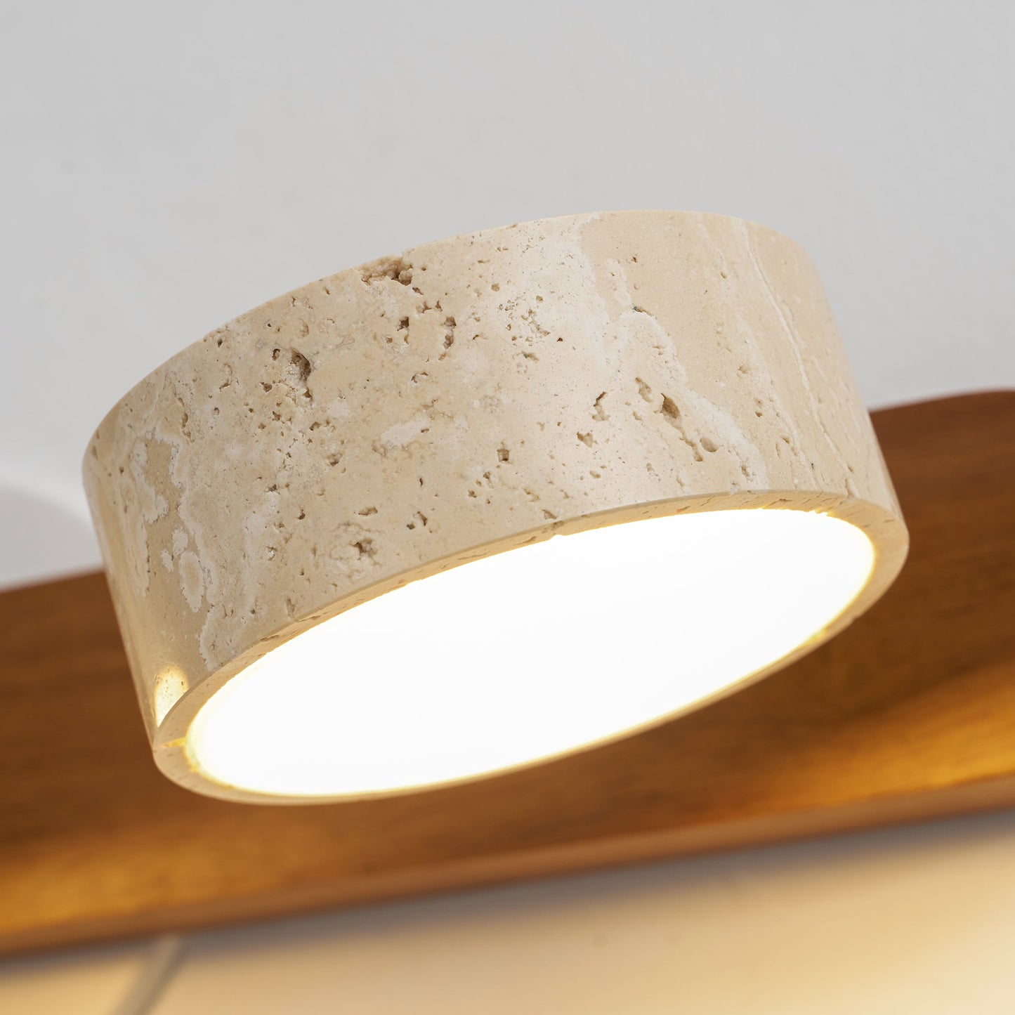 Travertine Wood Wall Sconce