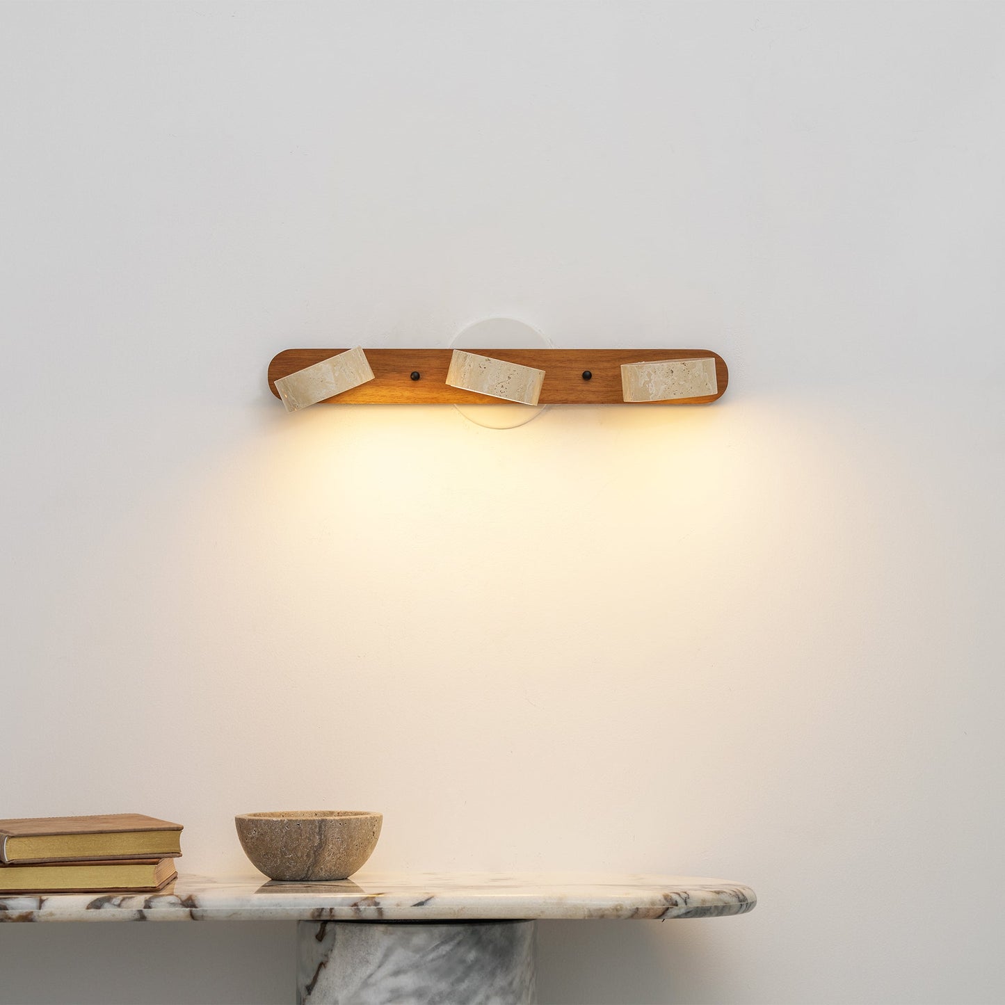 Travertine Wood Wall Sconce