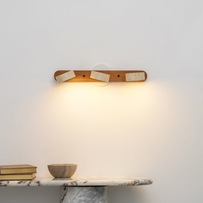 Travertine Wood Wall Sconce