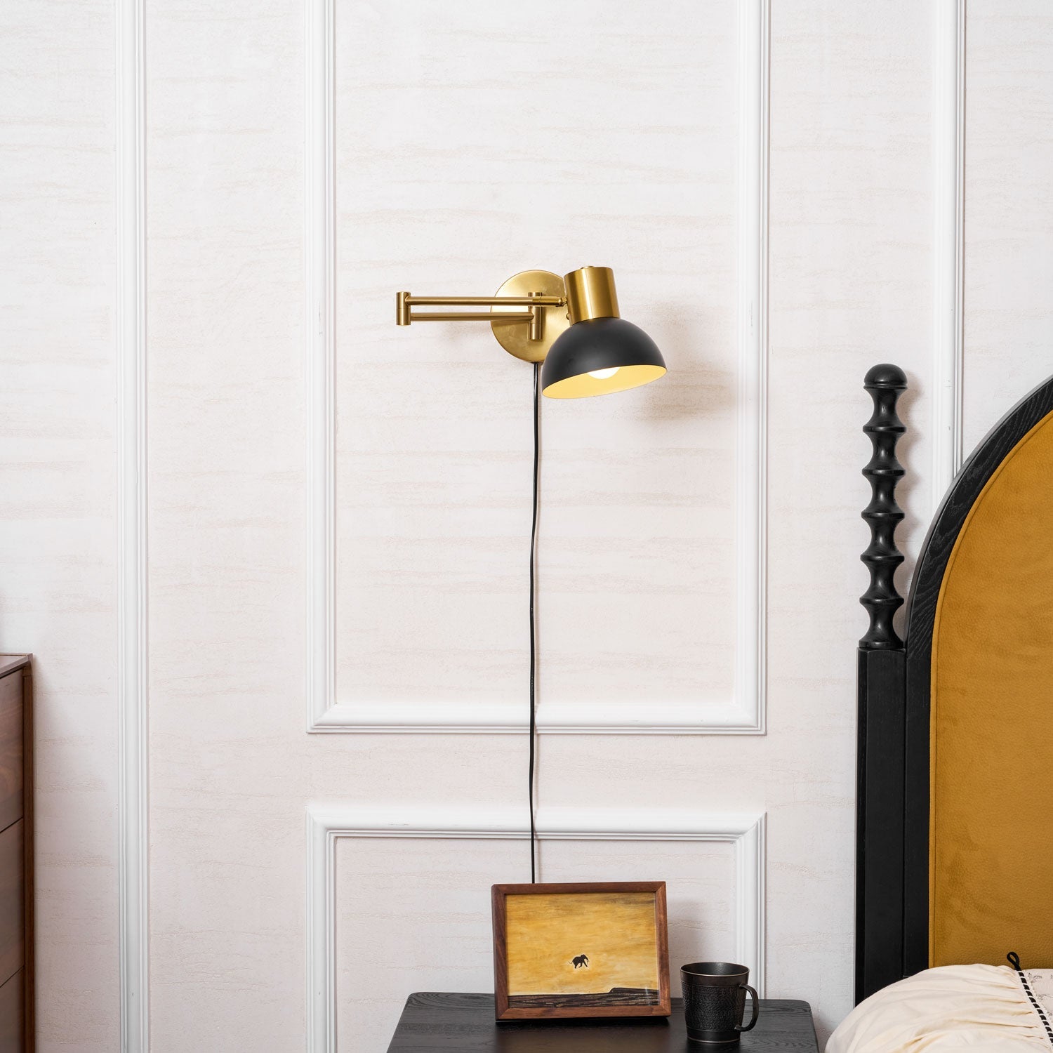 Adjustable Arm Plug in Wall Sconce