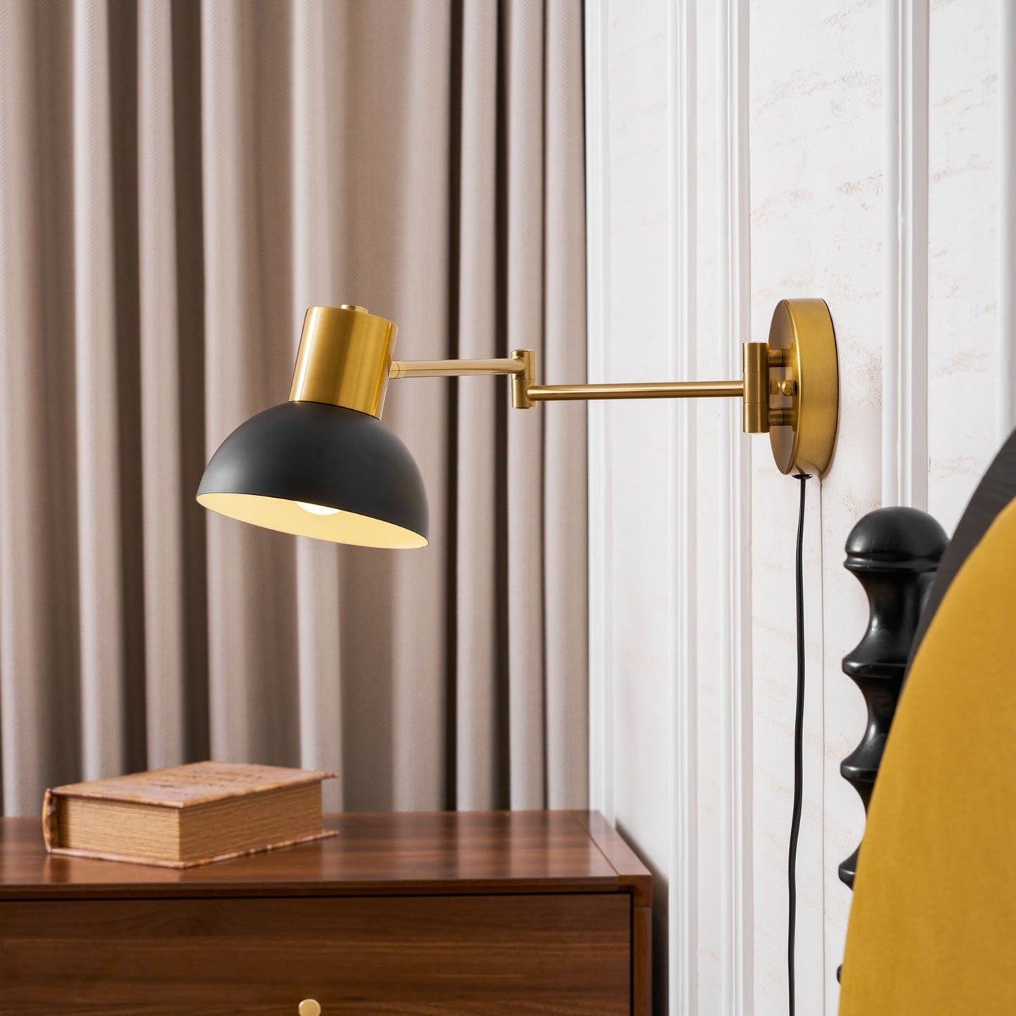 Adjustable Arm Plug in Wall Sconce