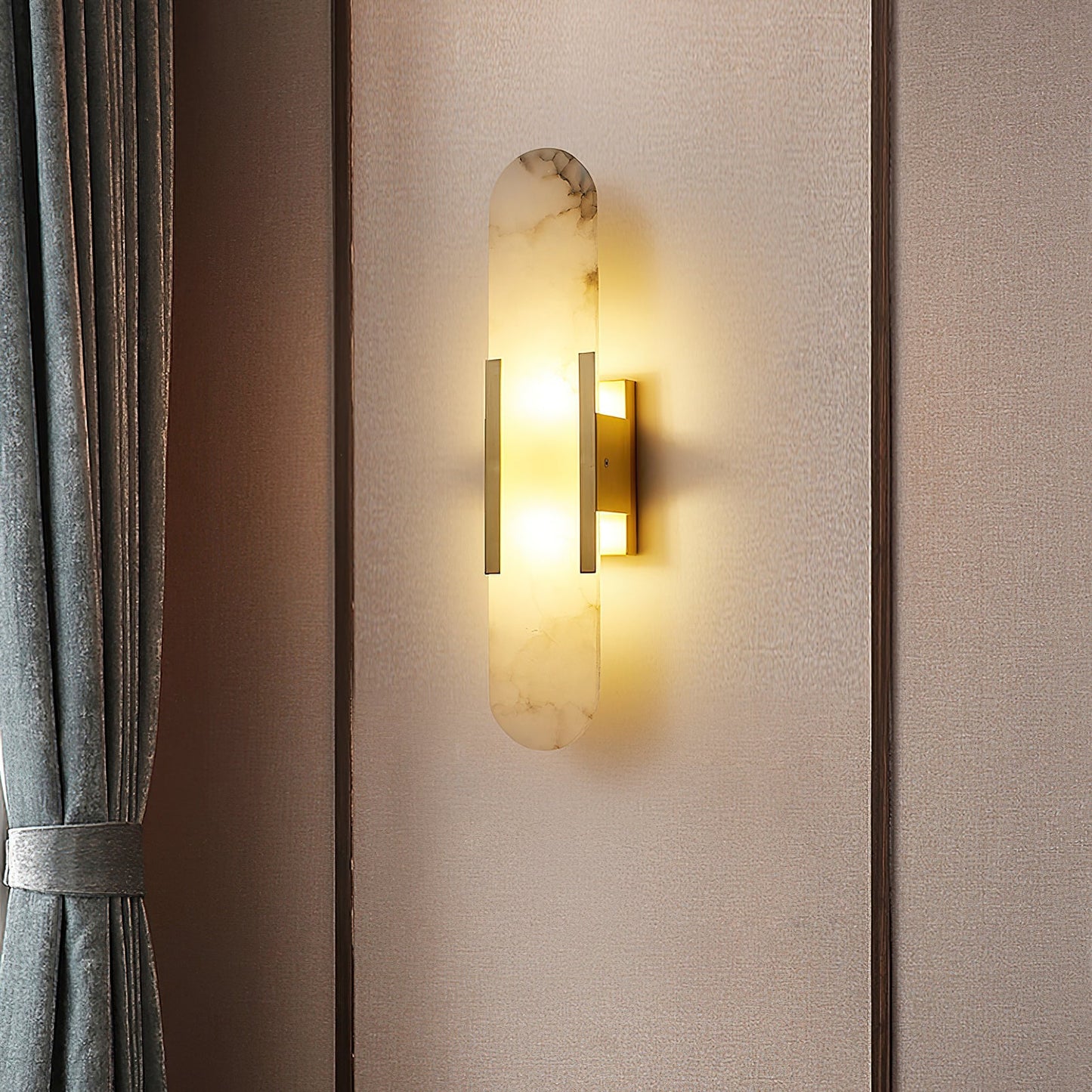 Elongated Alabaster Wall Sconce