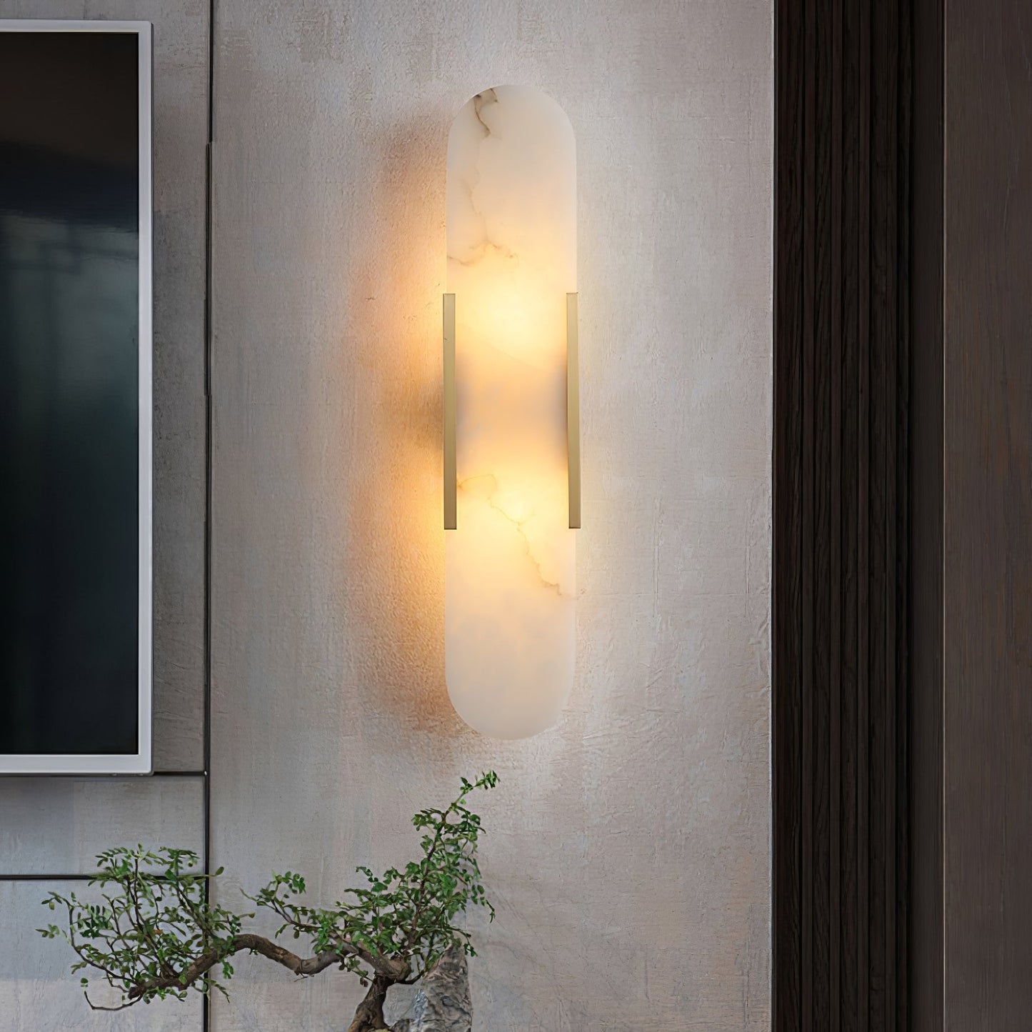 Elongated Alabaster Wall Sconce