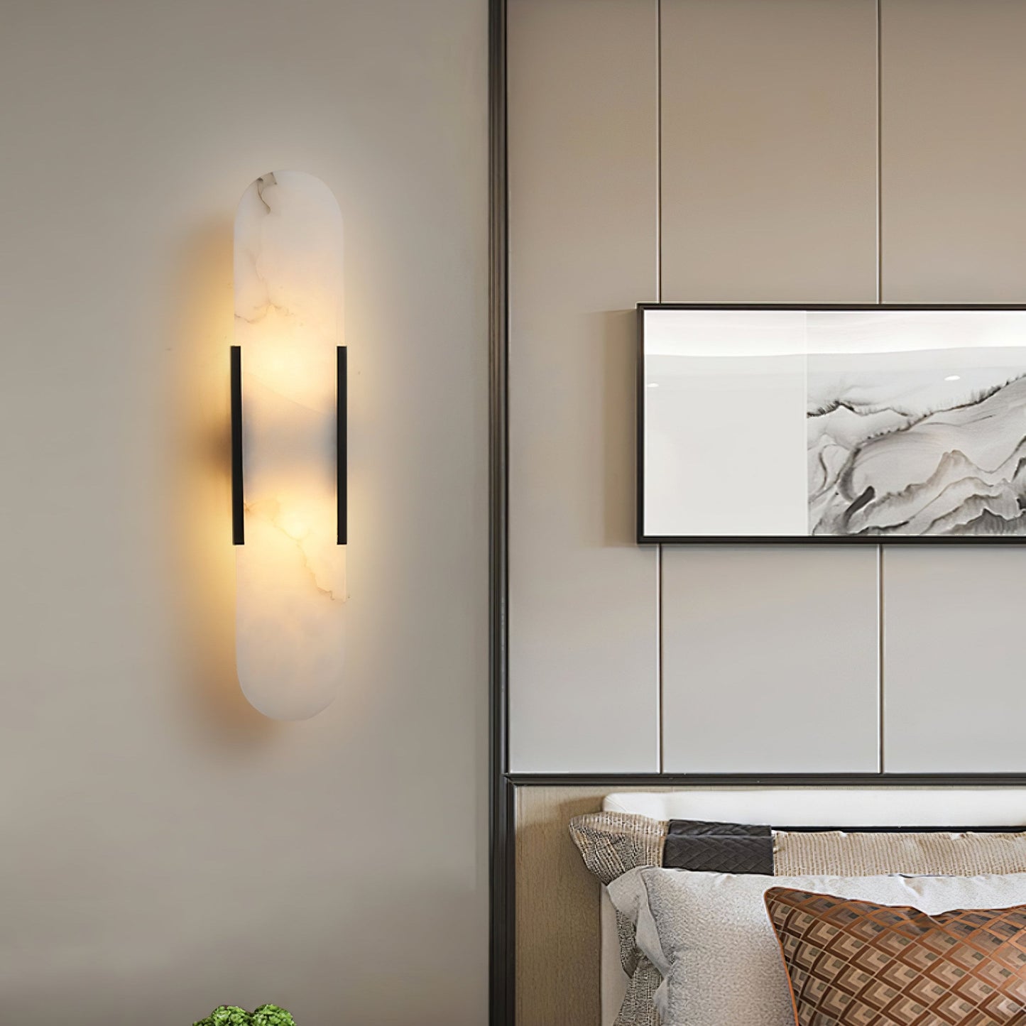 Elongated Alabaster Wall Sconce