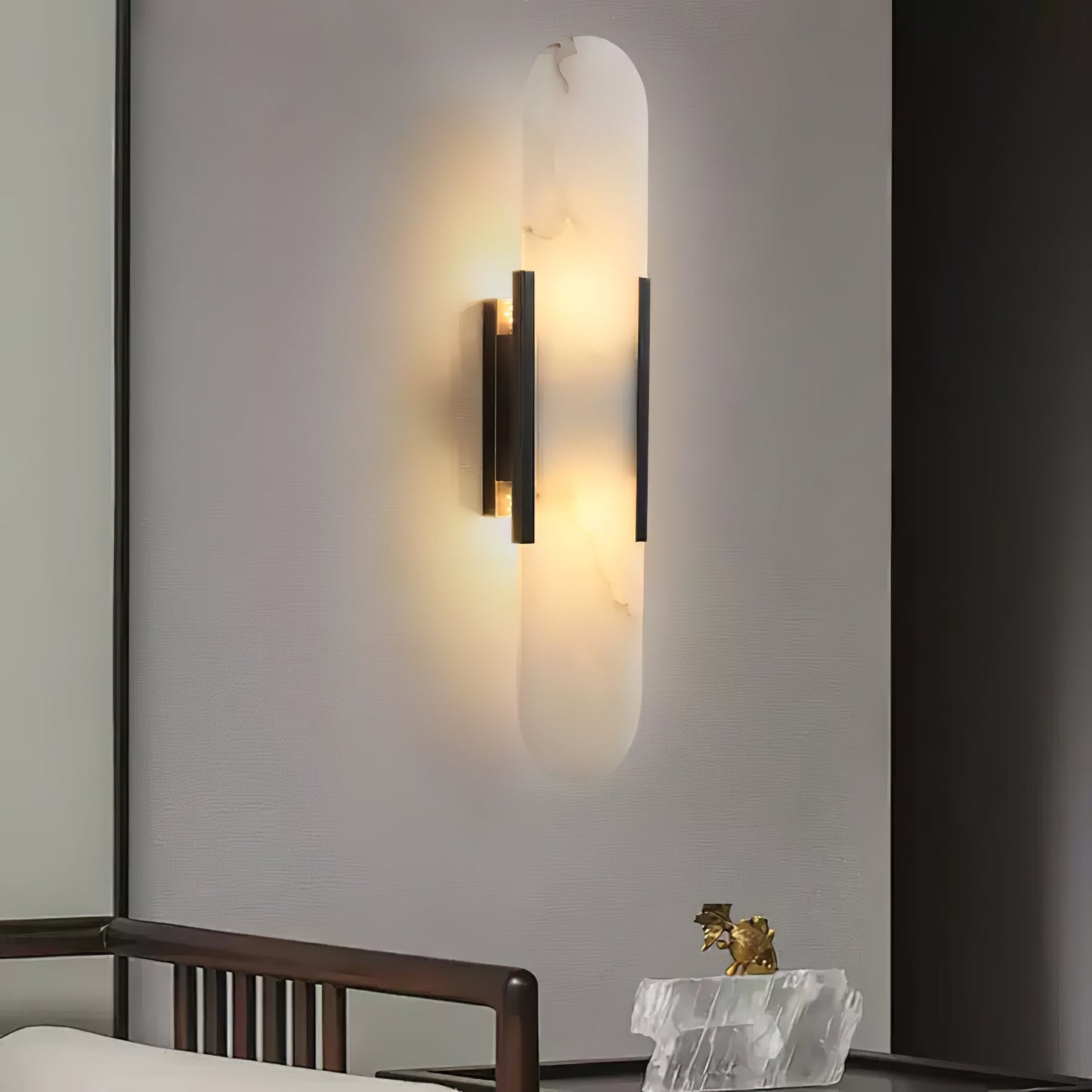 Elongated Alabaster Wall Sconce