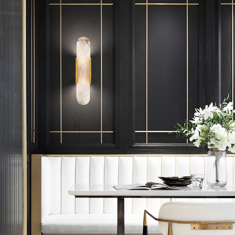 Elongated Alabaster Wall Sconce