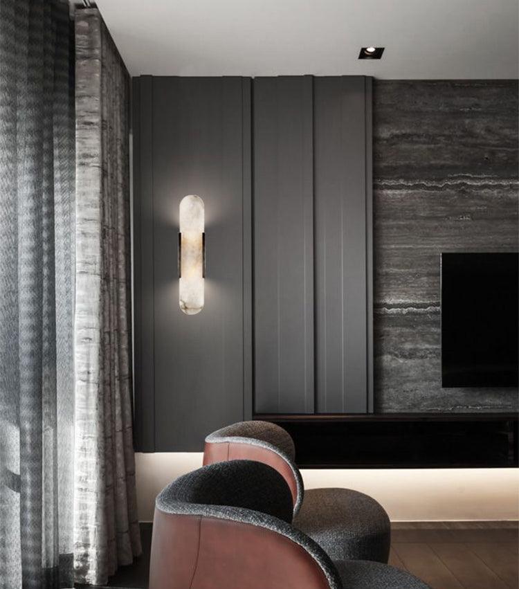 Elongated Alabaster Wall Sconce