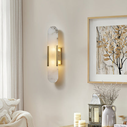 Elongated Alabaster Wall Sconce