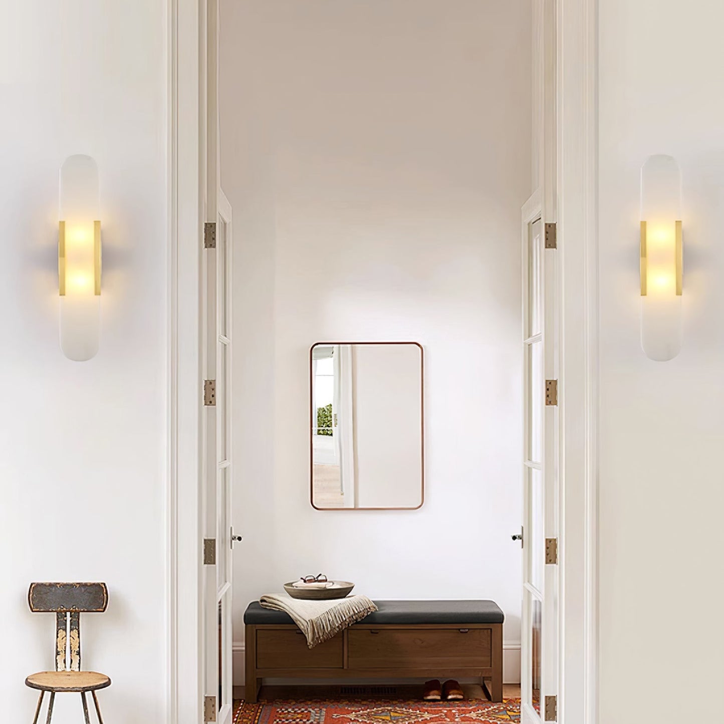 Elongated Alabaster Wall Sconce